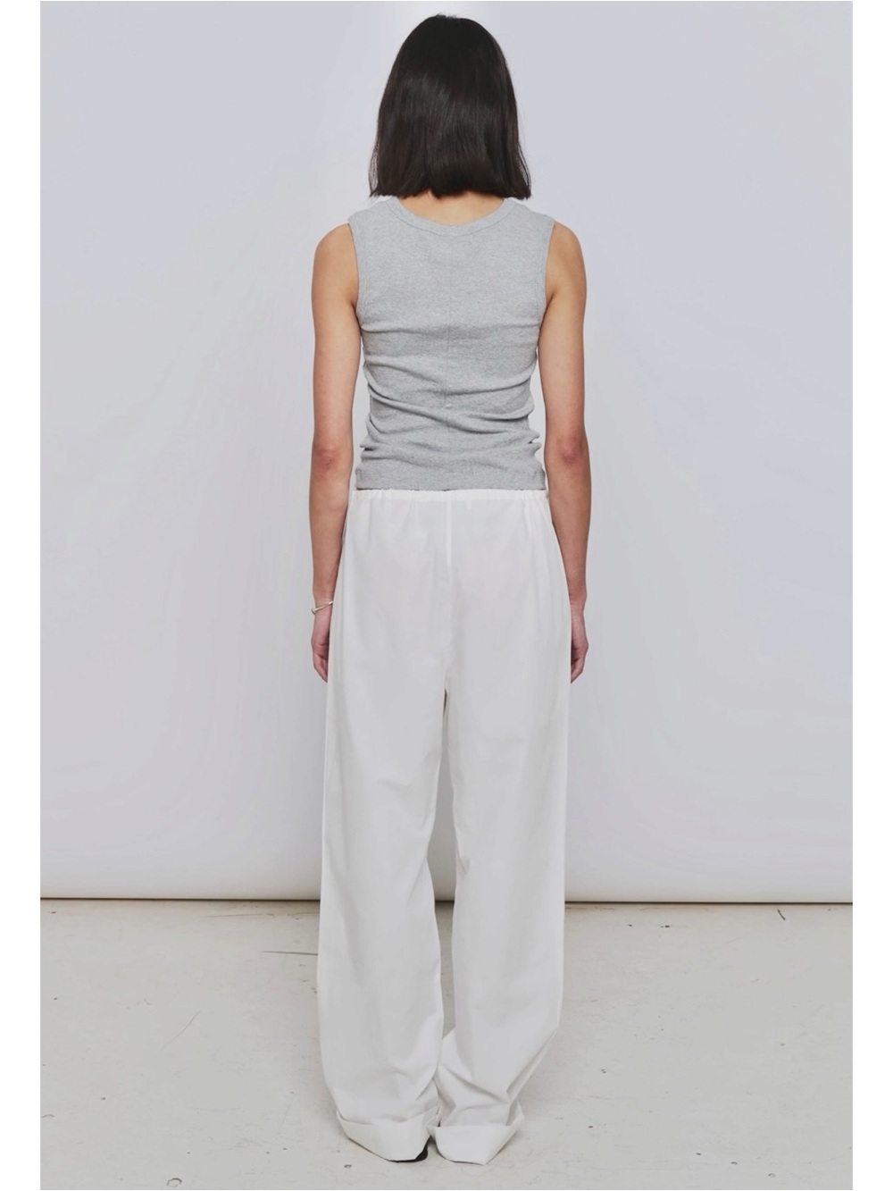 NU SWIM Rego Pants - White Organic Cotton Loose Fit Versatile Straight Leg Pants - Picture 11 of 14